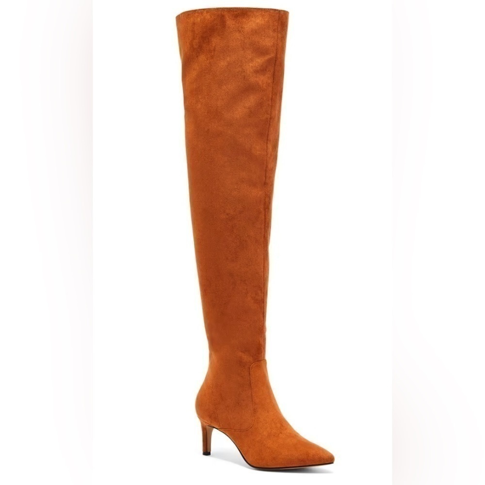 NWT New York & Company Sadie Thigh High Boots Cognac Sz 6 STYLE: 09684535